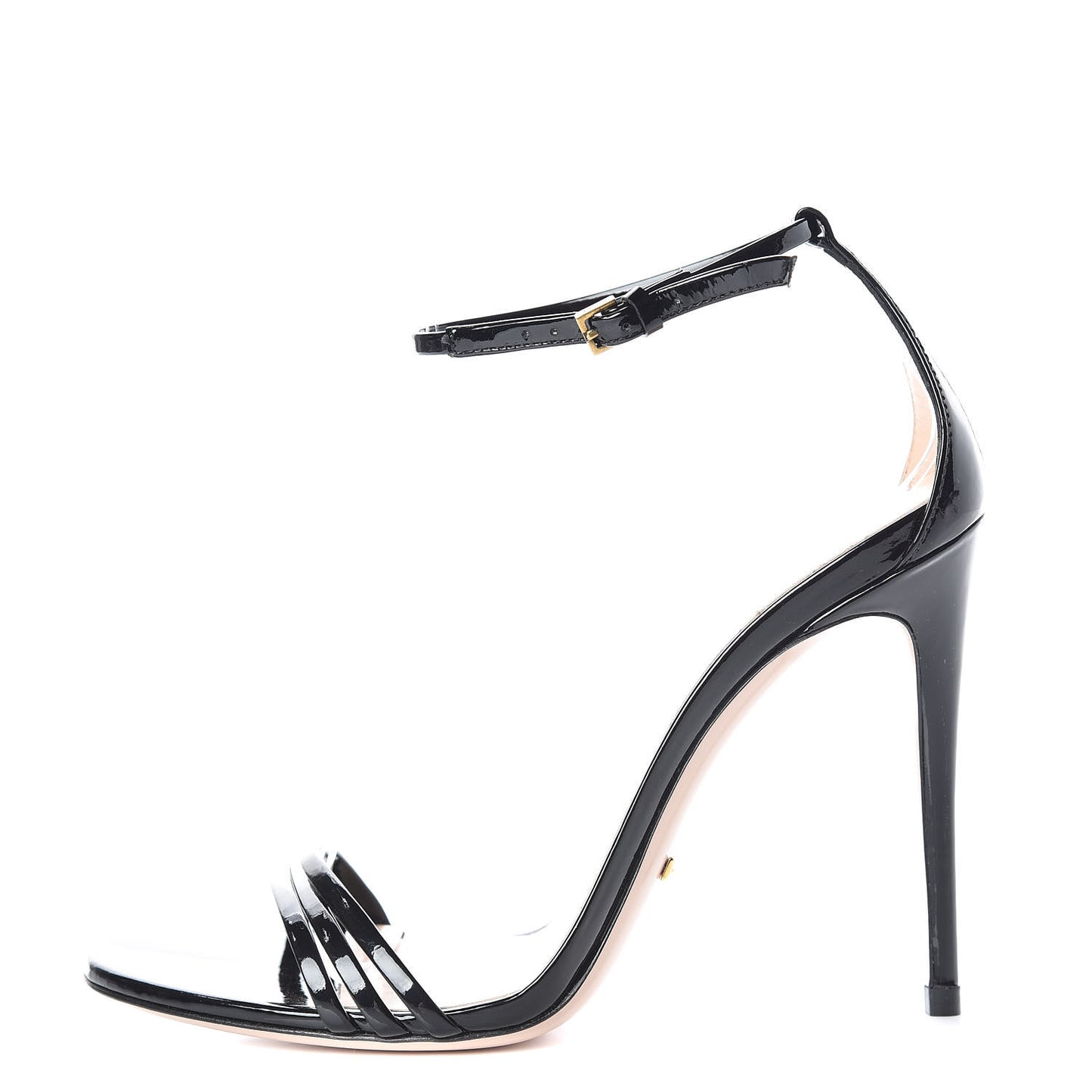 Patent Crystal Removable Bow Sandals 36.5 Black