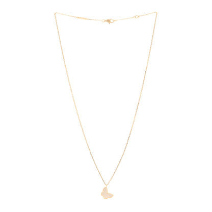 Van Cleef & Arpels 18K Yellow Gold Mother of Pearl Sweet Alhambra Butterfly Pendant Necklace 3 of 5