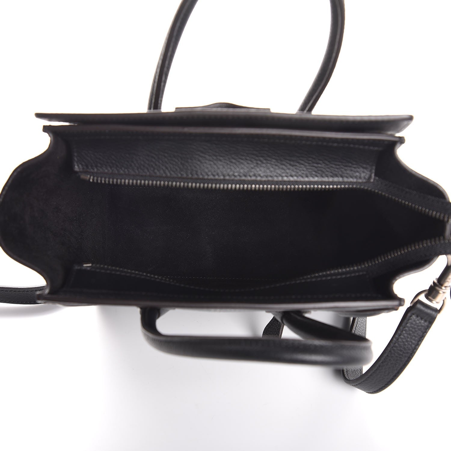 Celine Drummed Calfskin Nano Luggage Black 5 of 7