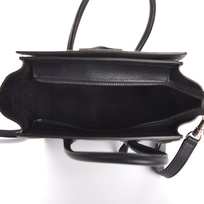 Celine Drummed Calfskin Nano Luggage Black 5 of 7