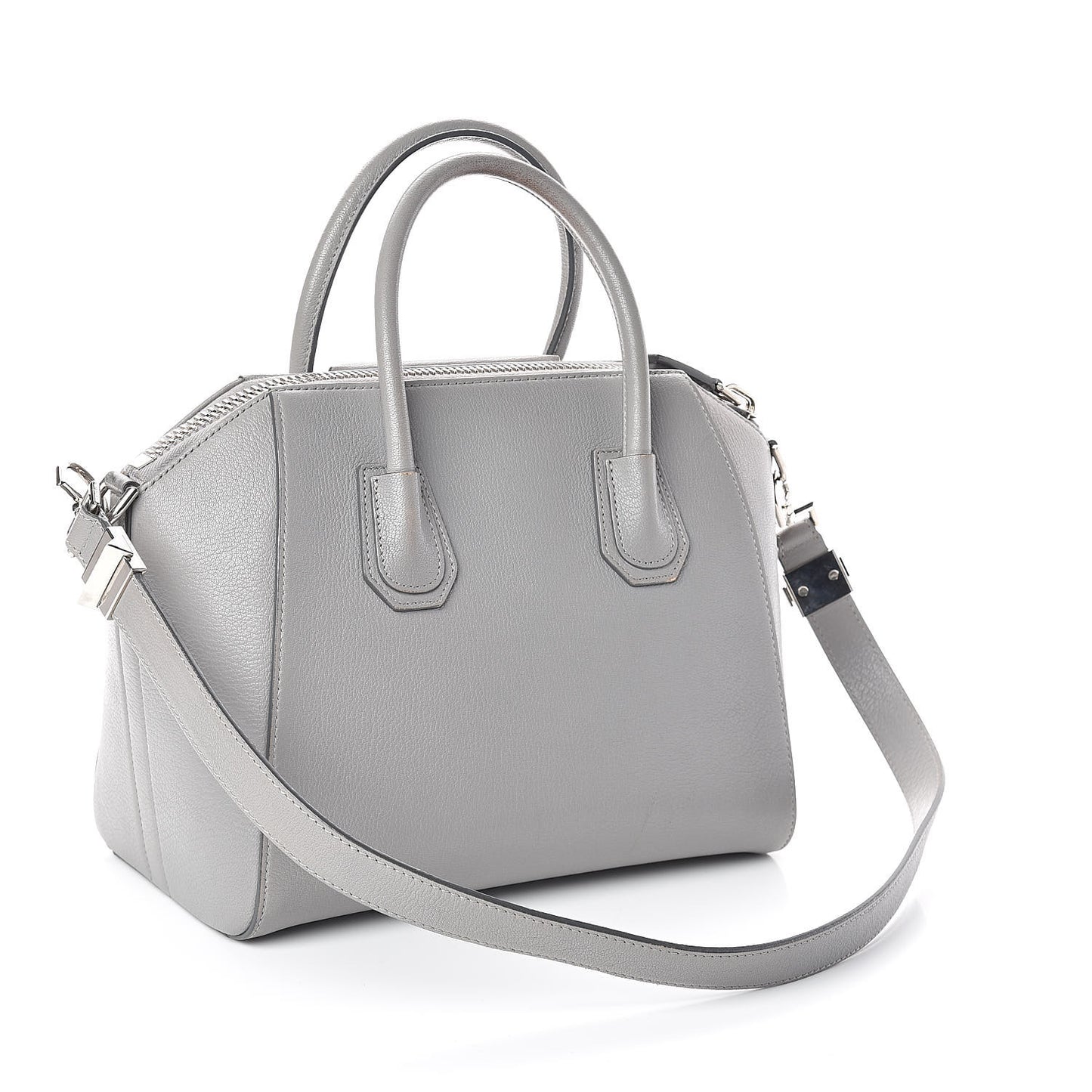 Sugar Goatskin Small Antigona Pearl Grey