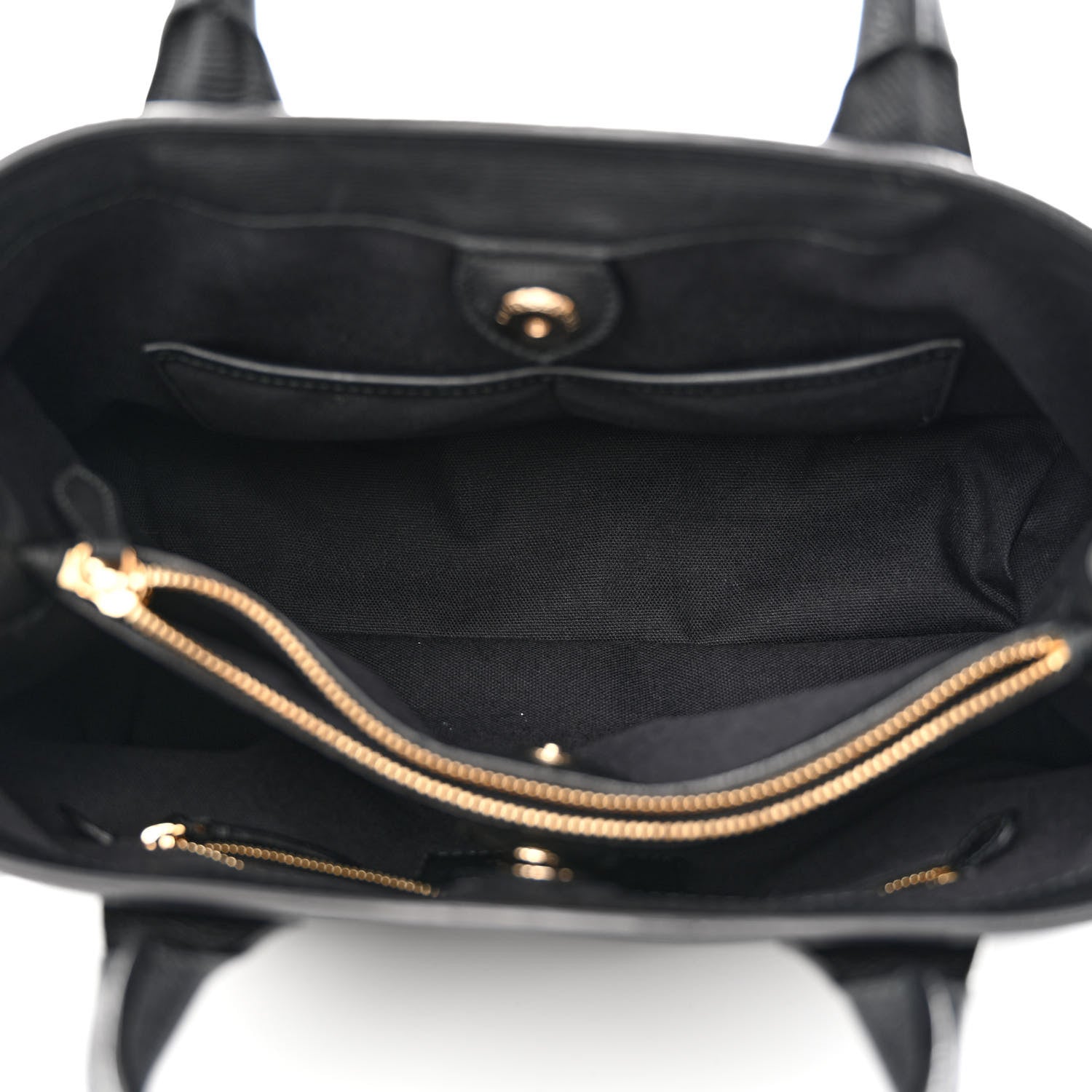 Burberry Grainy Calfskin House Check Medium Banner Tote Black 6 of 16
