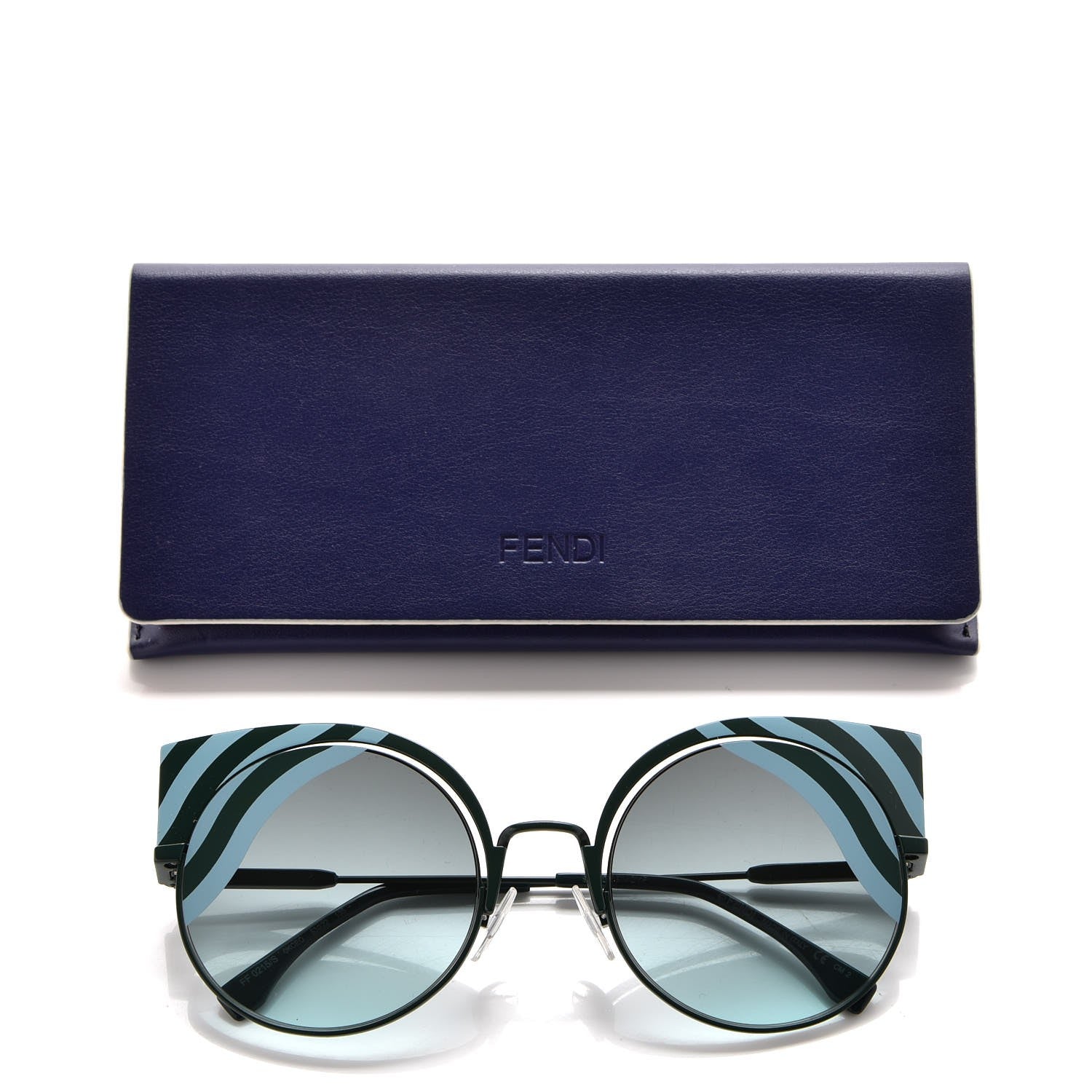 Fendi Hypnoshine Sunglasses FF 0215/S Matte Blue Green 8 of 8