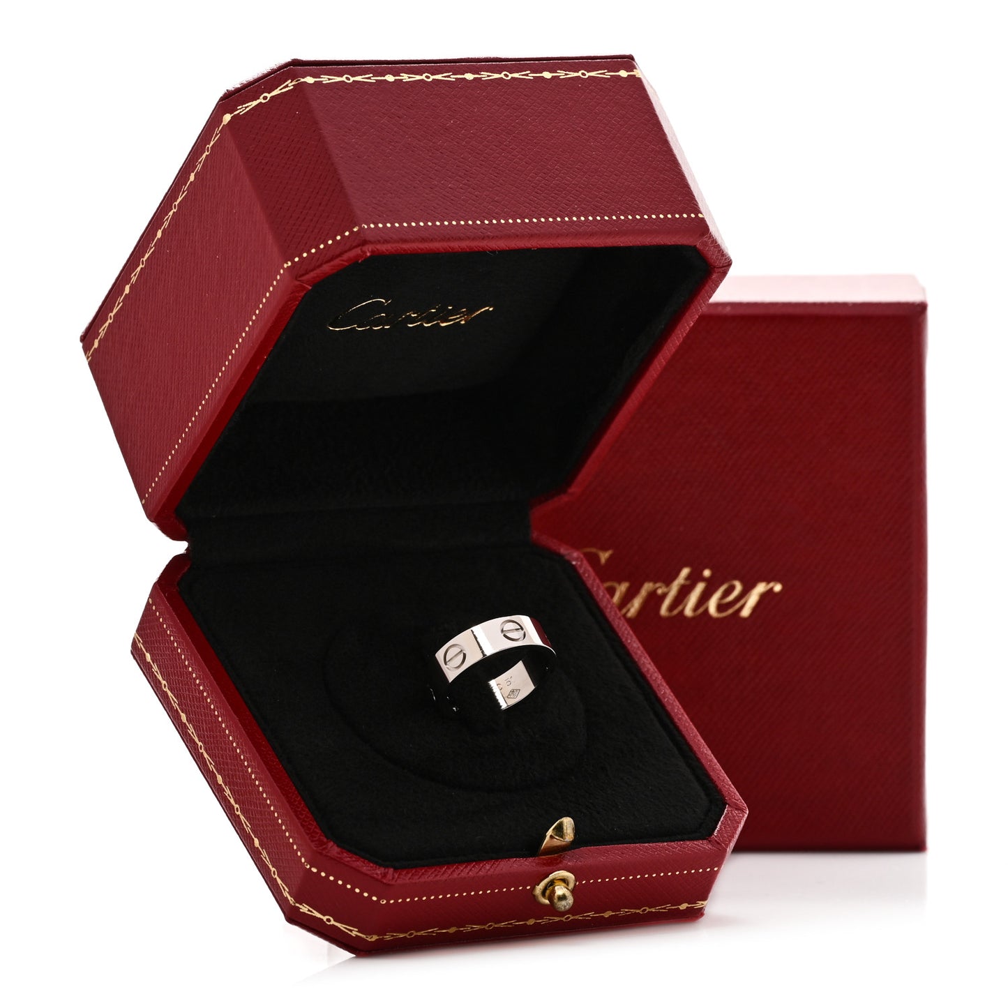 18K White Gold 5.5mm LOVE Ring 51 5.75