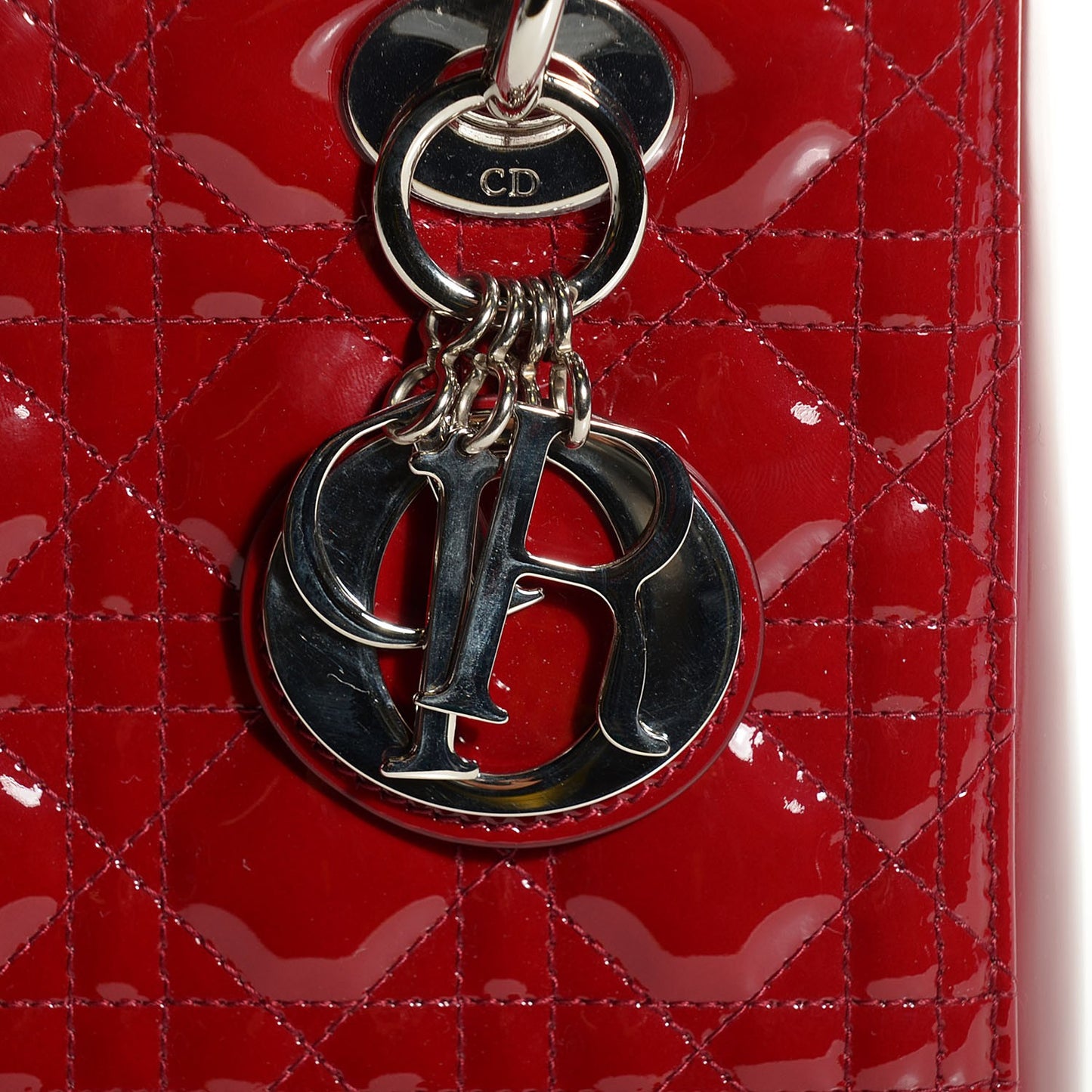 Patent Cannage Medium Lady Dior Red