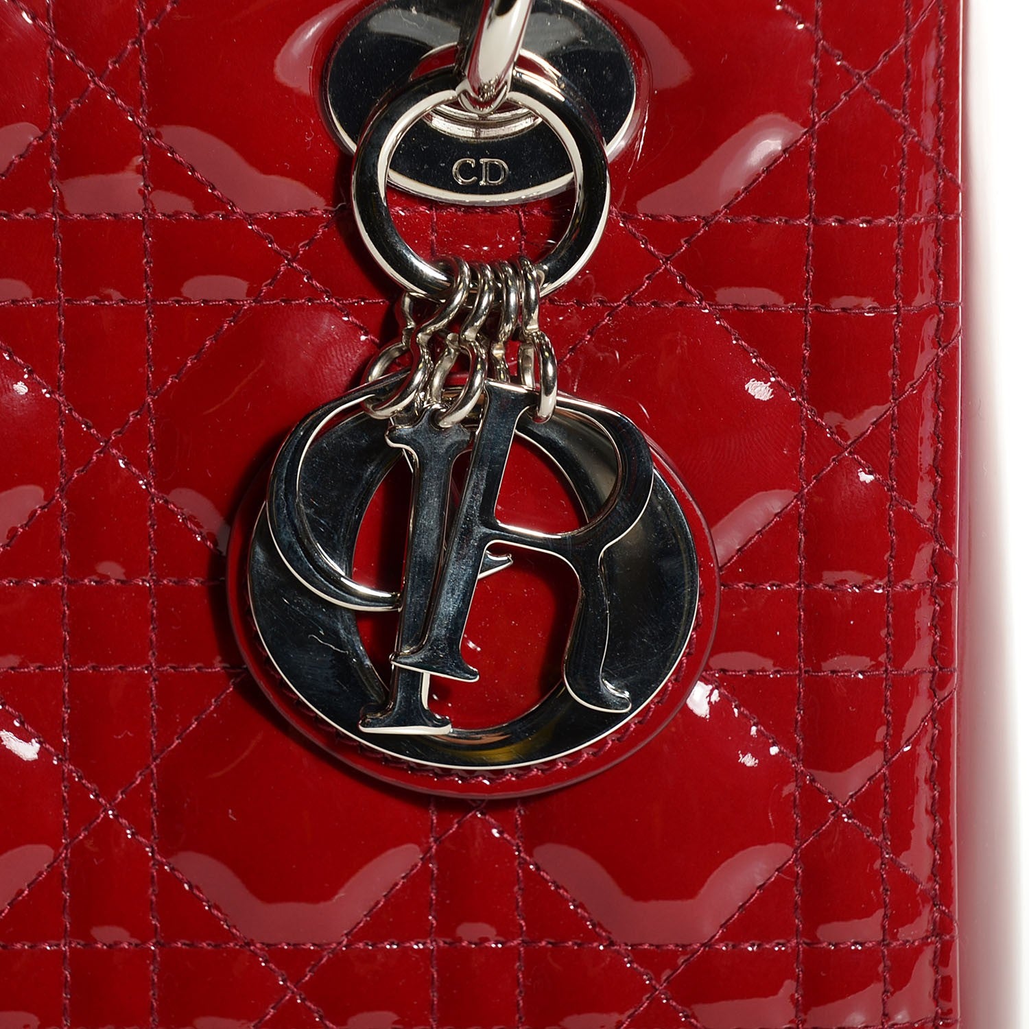 Christian Dior Patent Cannage Medium Lady Dior Red 6 of 9