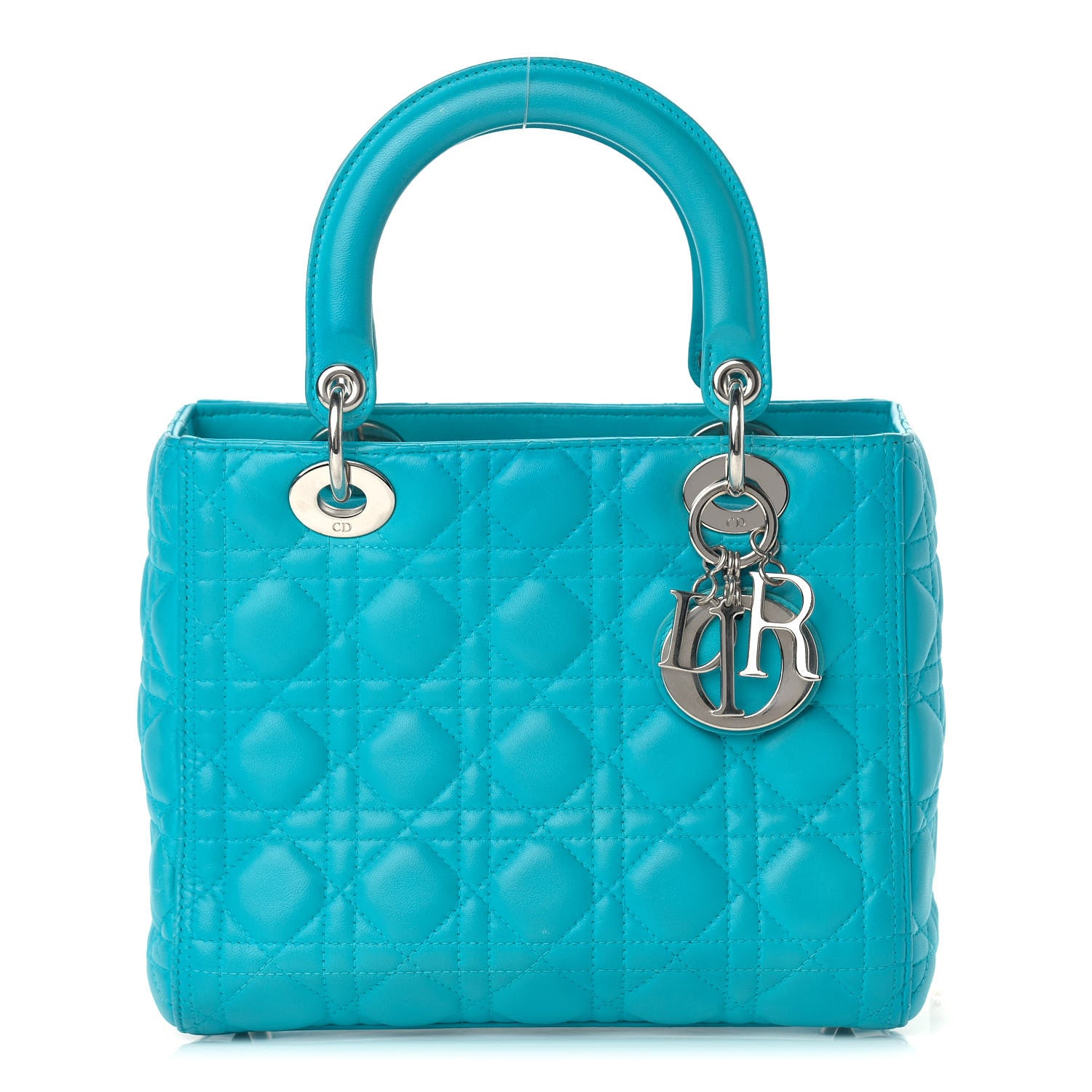 Christian Dior Lambskin Cannage Medium Lady Dior Turquoise 1 of 18