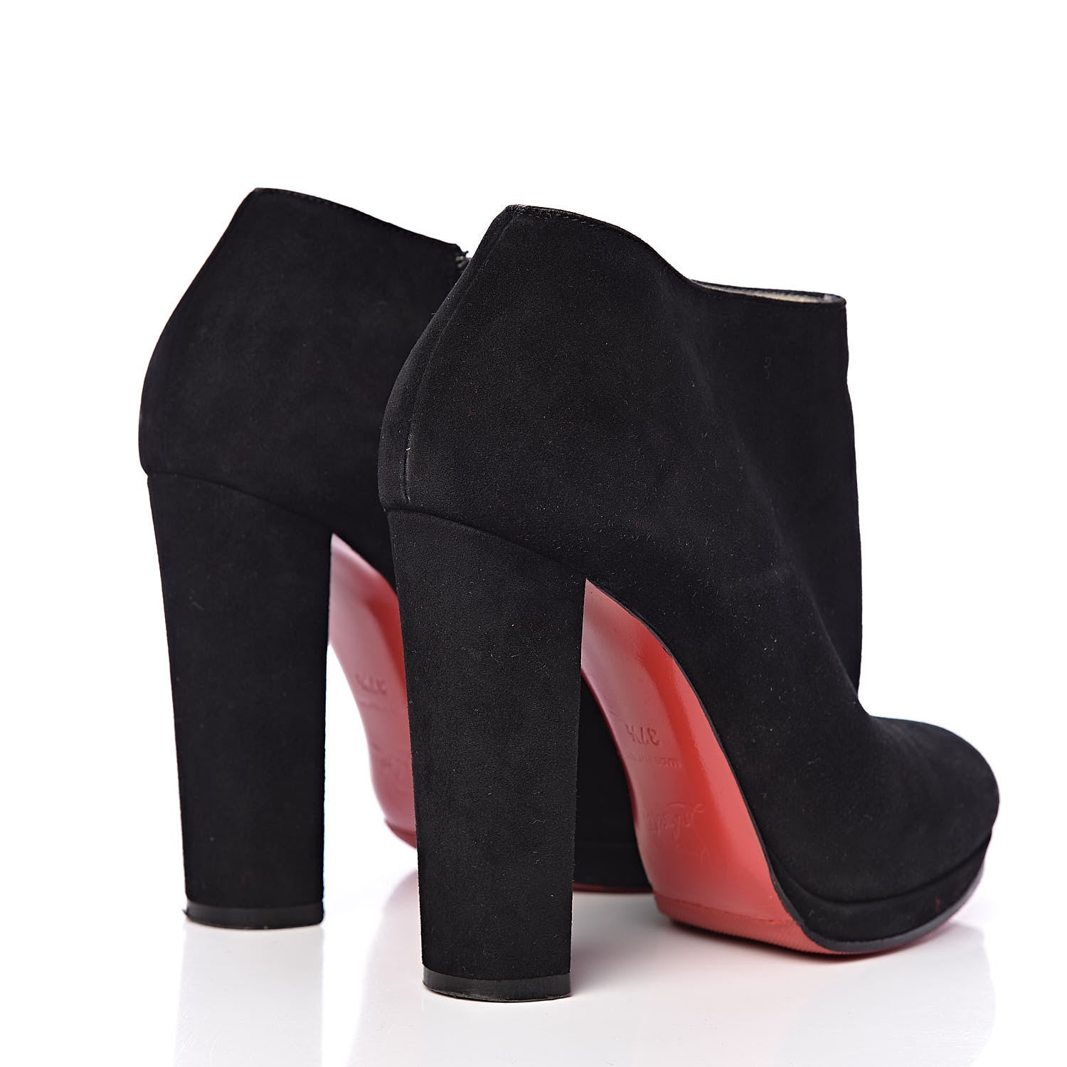 Christian Louboutin Veau Velours Rock and Gold 120 Ankle Booties 37.5 Black 4 of 10