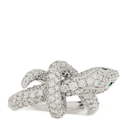 Boucheron 18K White Gold Diamond Kaa Snake Ring 54 6.75 4 of 8