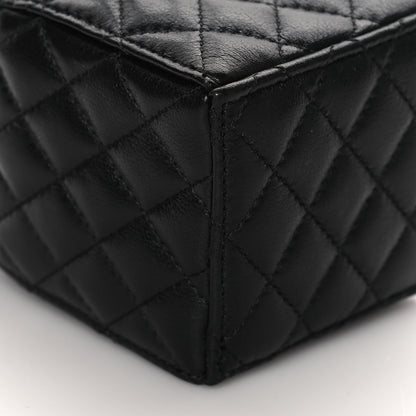 Chanel Calfskin Quilted Mini Drawstring Bucket Bag Black 9 of 11