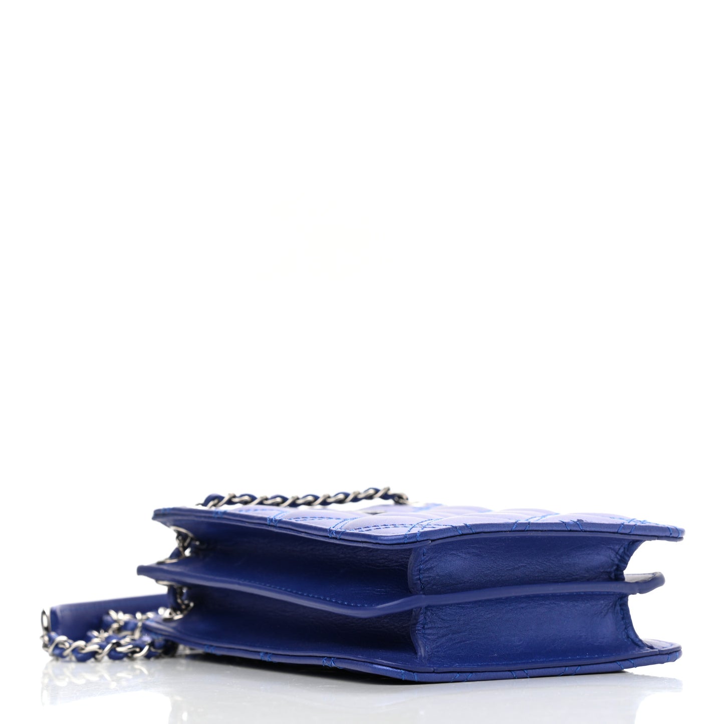 Calfskin Quilted Crossbody CC Phone Holder Dark Blue