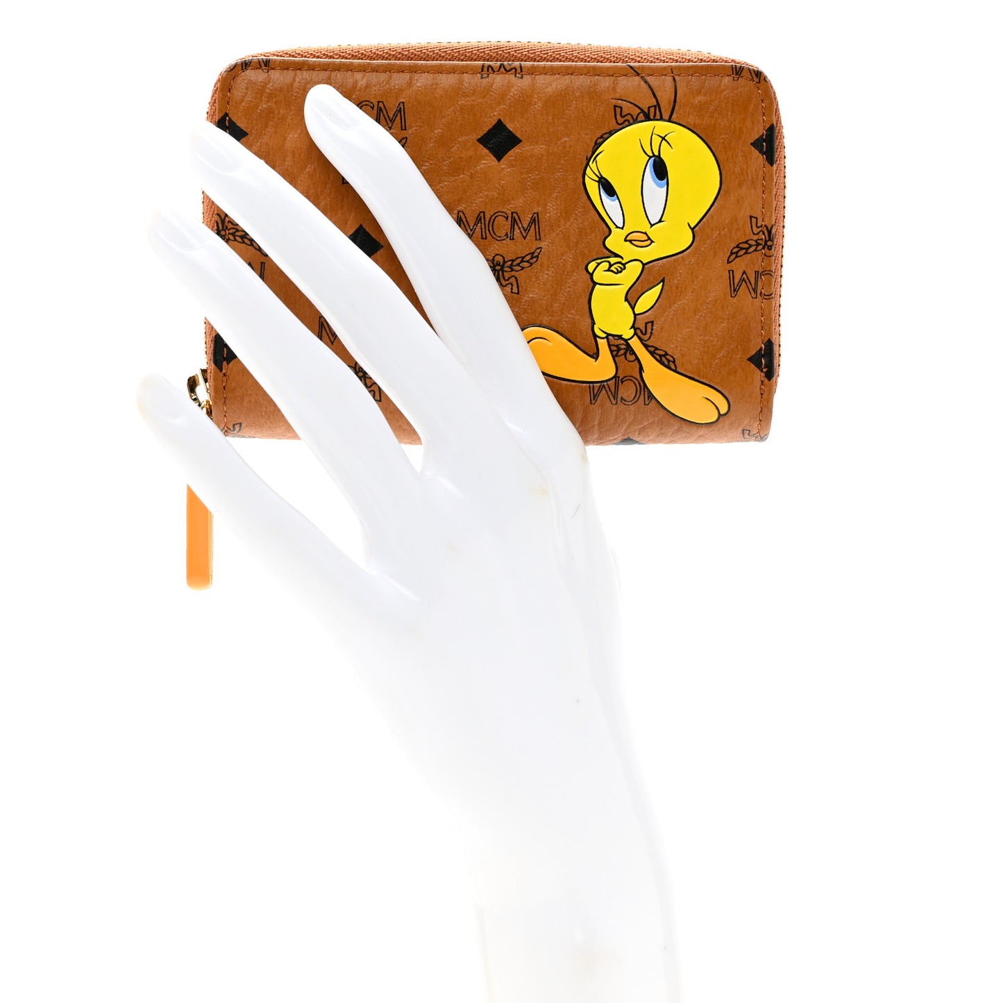 X LOONEY TOONS Visetos Tweety X-Mini Zip Around Wallet Cognac