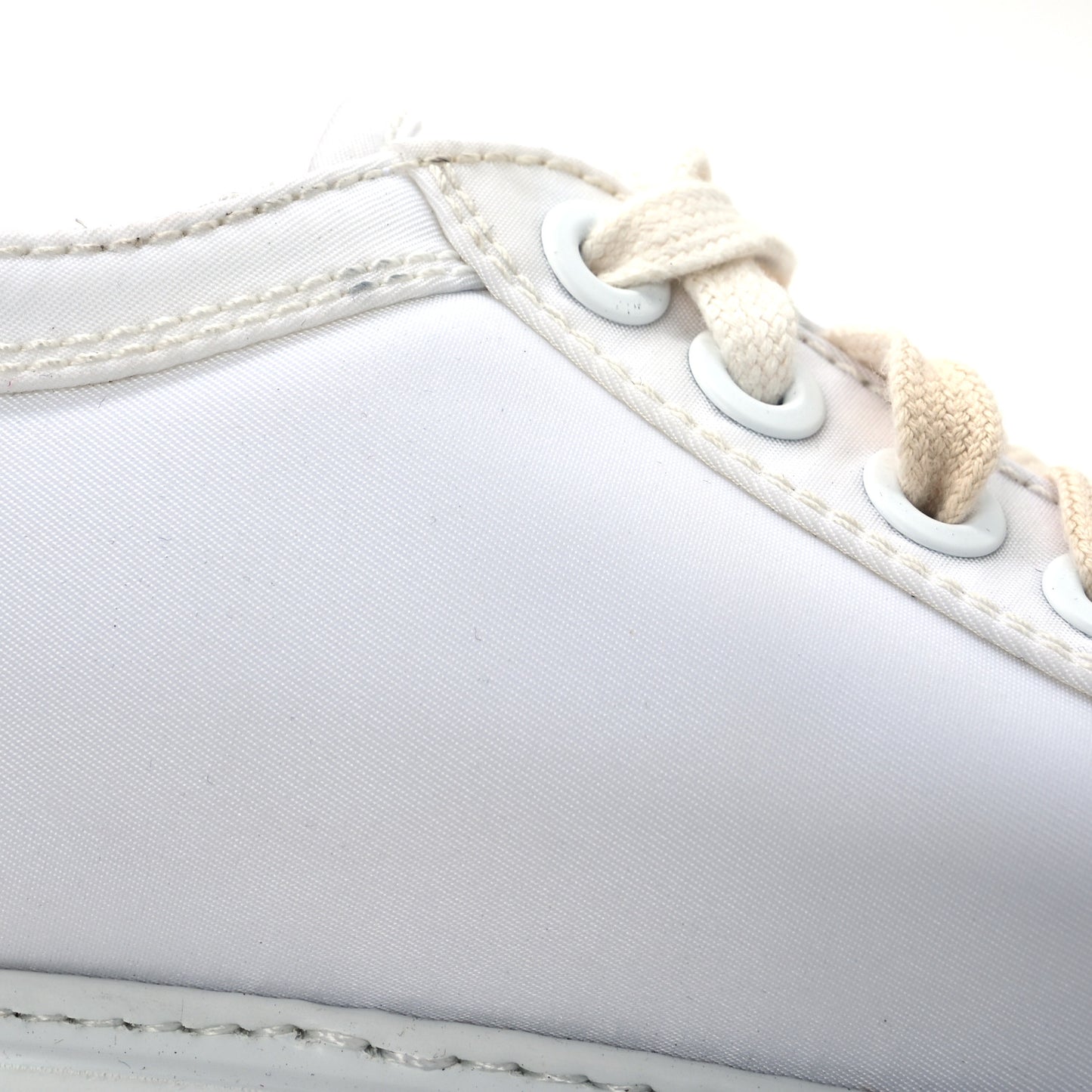 Nylon Gabardine Triangle Logo Platform Sneakers 37 White