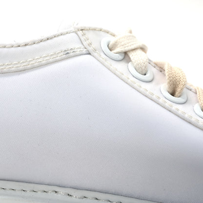 Prada Nylon Gabardine Triangle Logo Platform Sneakers 37 White 14 of 15