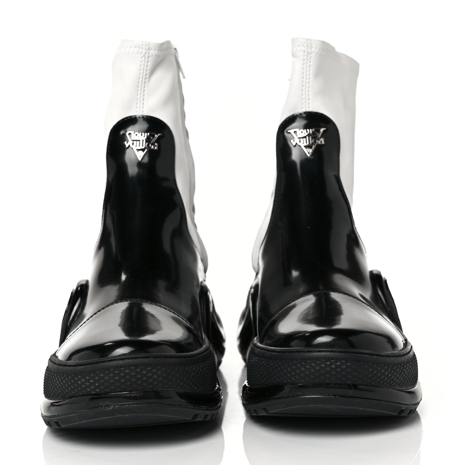 Louis Vuitton Glazed Calfskin Lambskin LV Archlight Sneaker Boots 37.5 Black White 4 of 14
