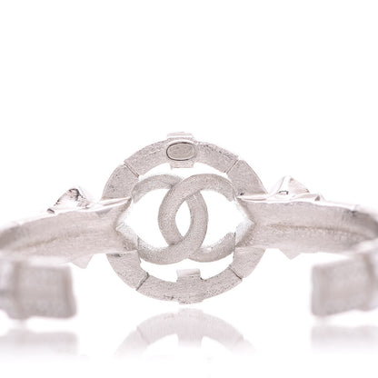 Chanel Crystal CC Cuff Silver Blue 5 of 6