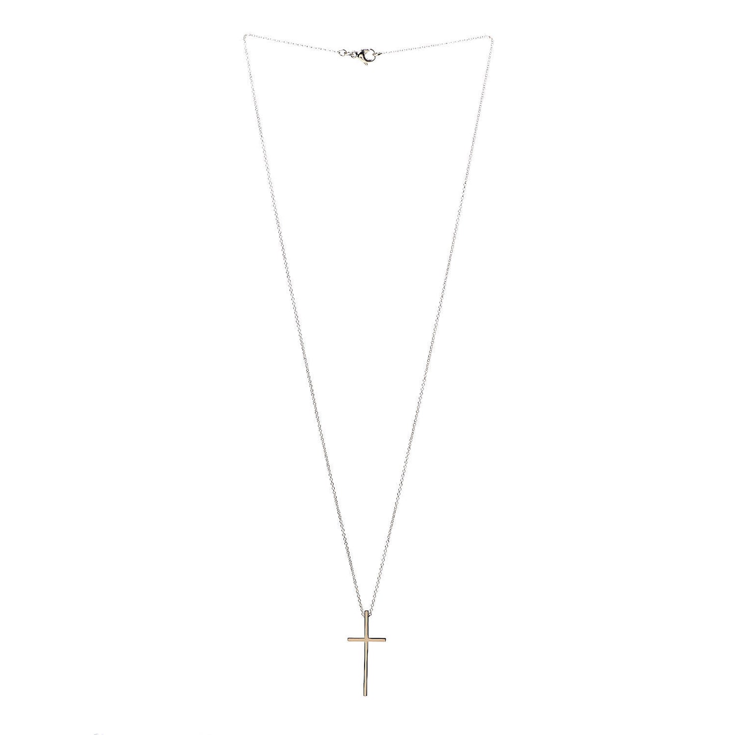 18K Yellow Gold Metro Cross Pendant Necklace