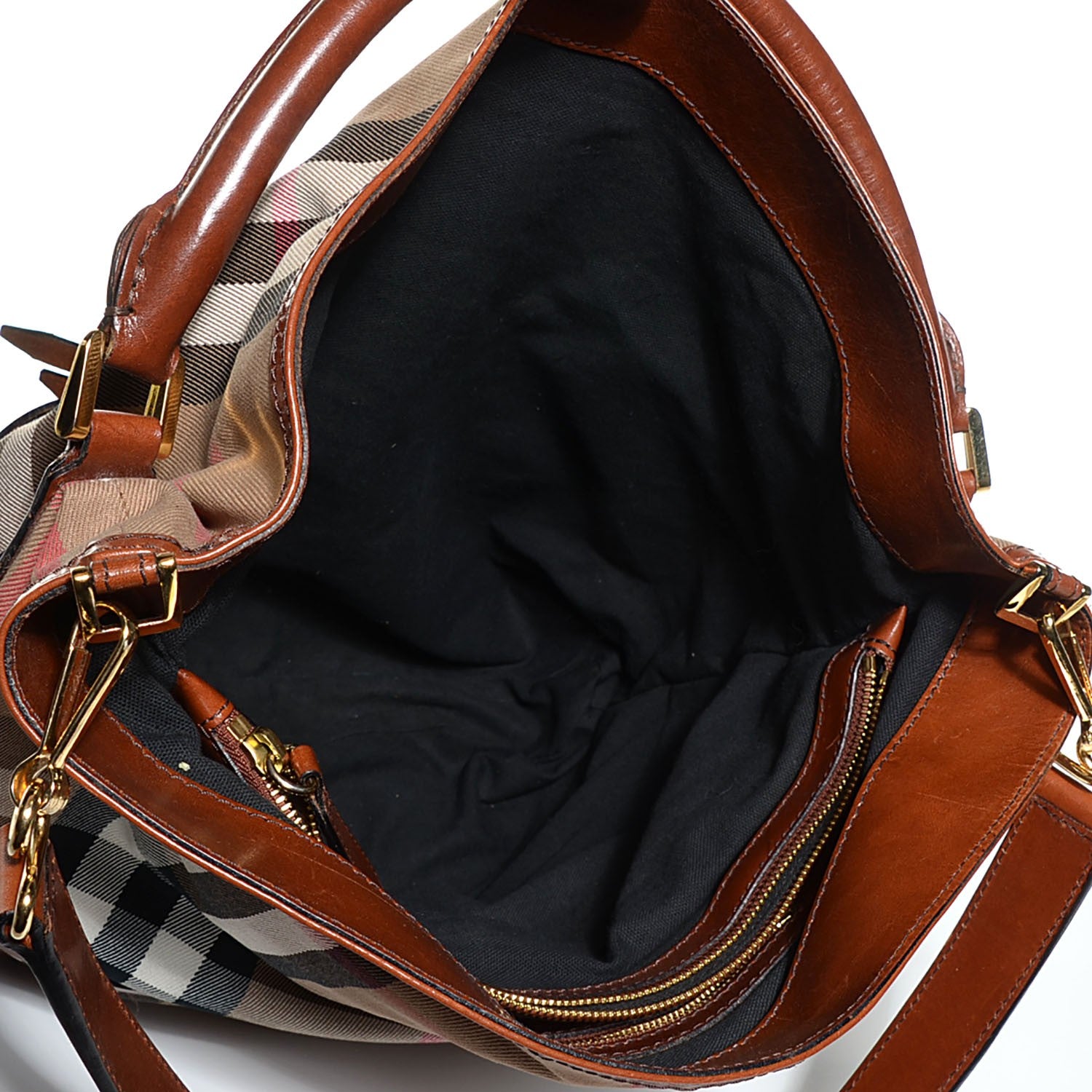 Burberry House Check Bridle Calfskin Medium Gosford Hobo Dark Tan 5 of 12