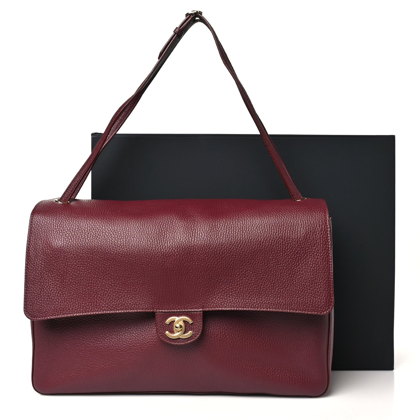 Grained Calfskin Souplissimo Maxi Flap Burgundy