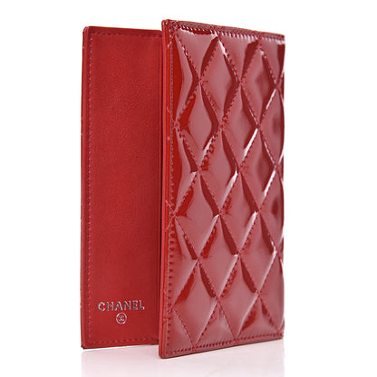 Chanel Patent Calfskin Quilted Passport Holder Red 3 of 9