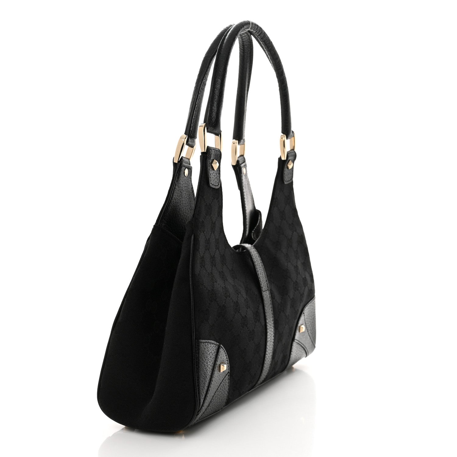 Gucci Monogram Calfskin Large Bardot Tote Black 3 of 13