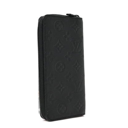 Louis Vuitton Calfskin Monogram Shadow Vertical Zippy Wallet Black 3 of 6