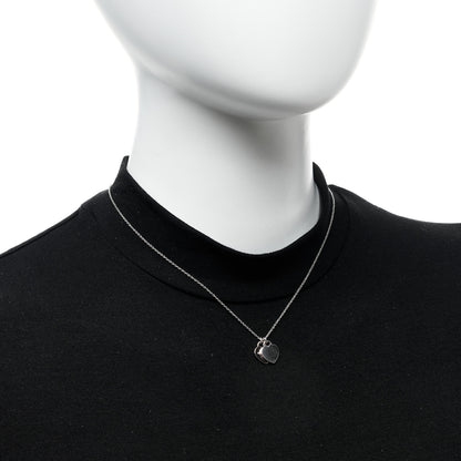 Tiffany Sterling Silver Rubedo Mini Return To Tiffany Double Heart Tag Pendant Necklace 2 of 6