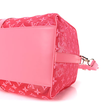 Louis Vuitton Monogram Fluo See Through Keepall Bandouliere 50 Rose 8 of 8