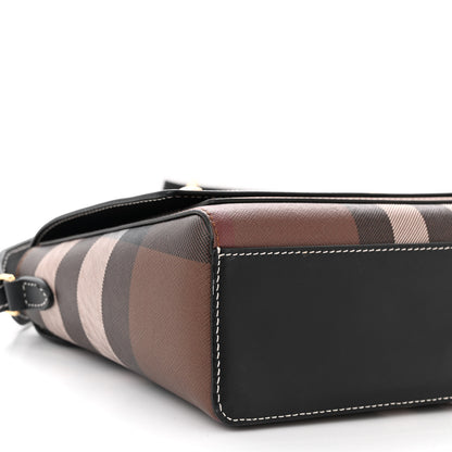 Burberry Calfskin Giant Check E-Canvas Note Crossbody Bag Dark Birch Brown 9 of 11