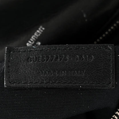 Saint Laurent Lambskin Quilted Medium Loulou Puffer Monogram Chain Satchel Black 7 of 10