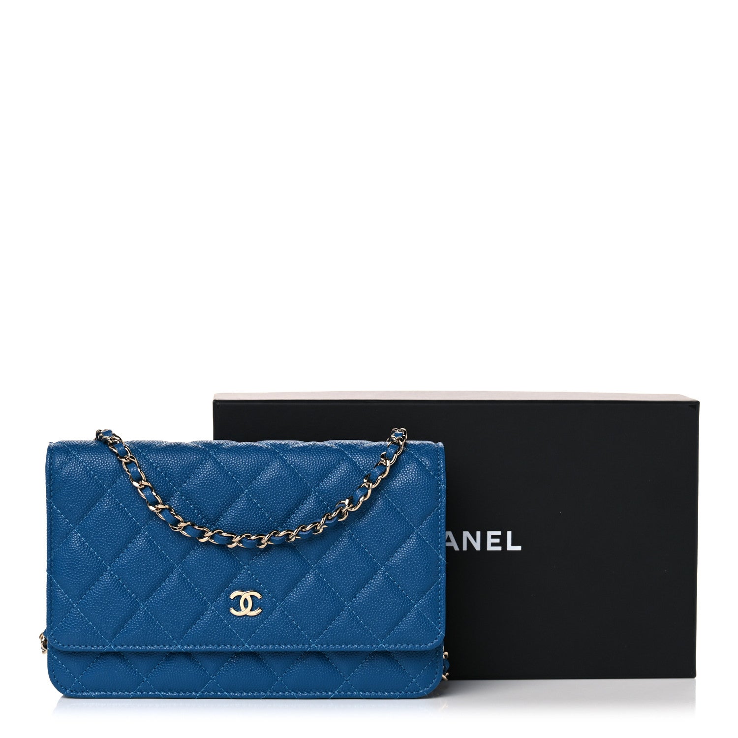 Chanel Caviar Quilted Wallet On Chain WOC Blue 12 of 12
