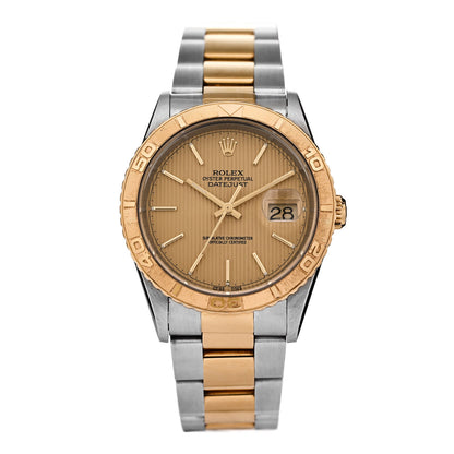 Rolex Stainless Steel 18K Yellow Gold 36mm Oyster Perpetual "Thunderbird" Datejust Watch Champagne Tapestry 16263 1 of 4
