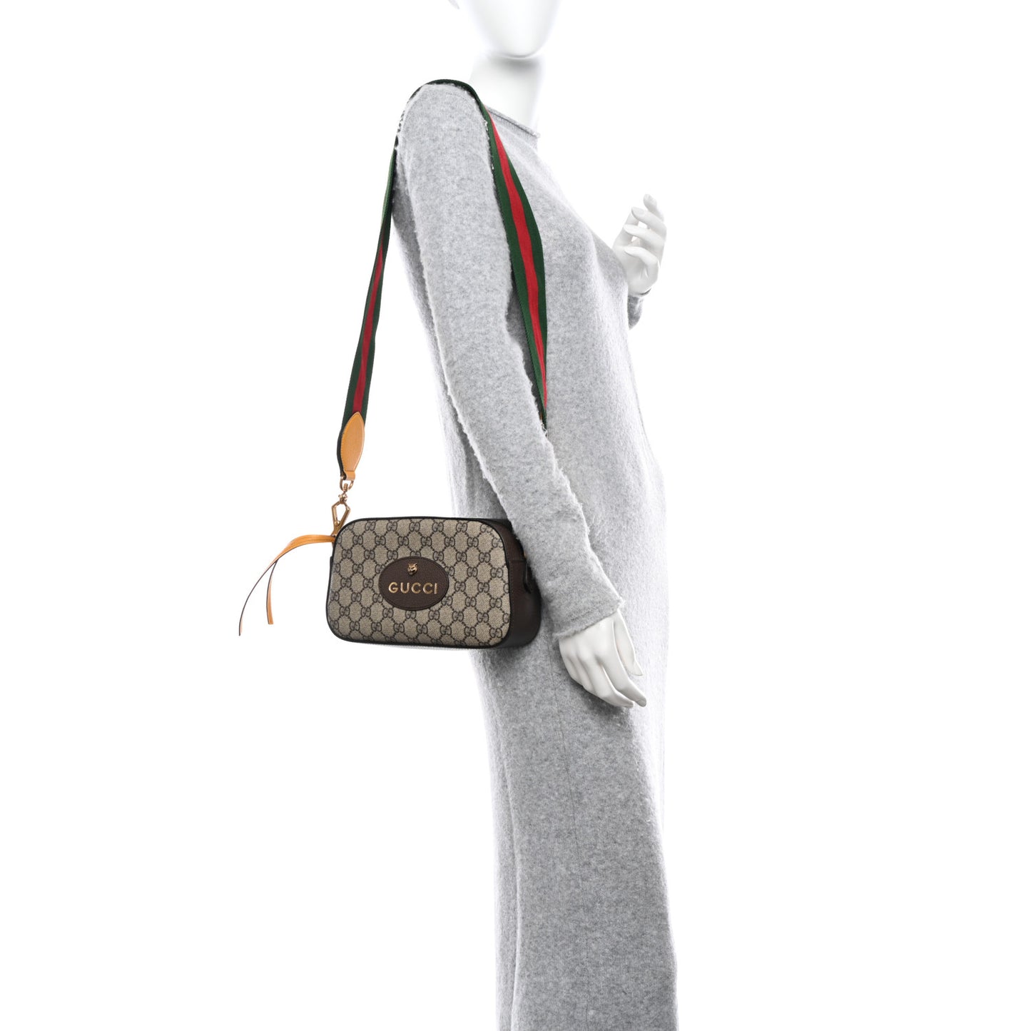 GG Supreme Monogram Web Neo Vintage Shoulder Bag Beige New Acero Crop