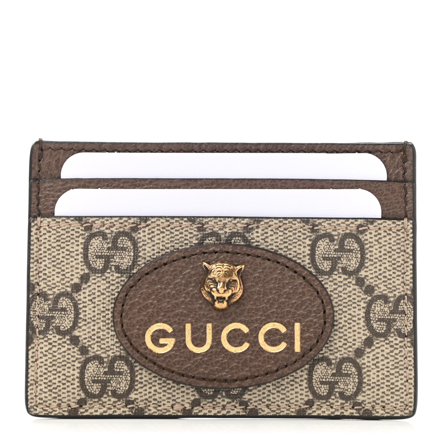 GG Supreme Monogram Neo Vintage Card Holder Beige Crop New Acero