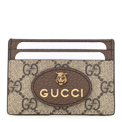 Gucci GG Supreme Monogram Neo Vintage Card Holder Beige Crop New Acero 1 of 7