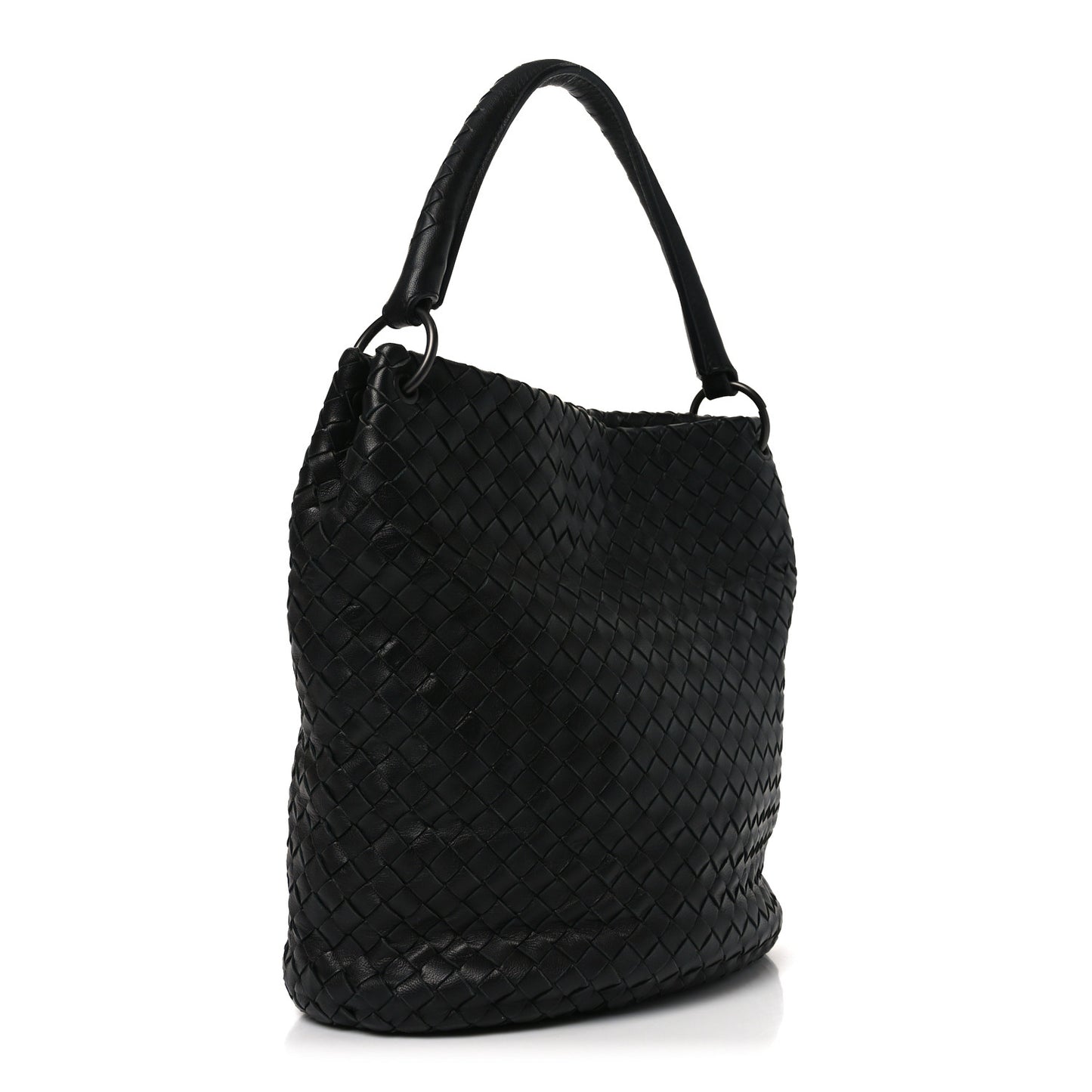 Nappa Intrecciato Bucket Bag Black
