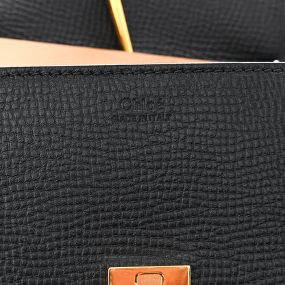 Chloe Grained Calfskin Lambskin Mini Bi-Color Drew Shoulder Bag Black Caramel 5 of 8