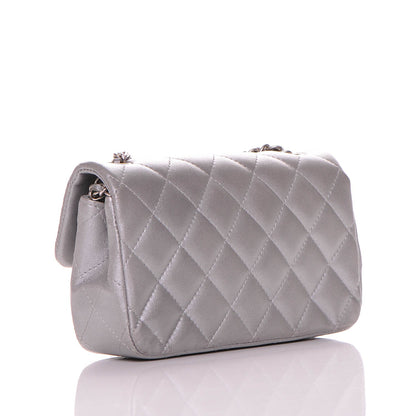 Chanel Metallic Lambskin Quilted Extra Mini Rectangular Flap Silver 3 of 8
