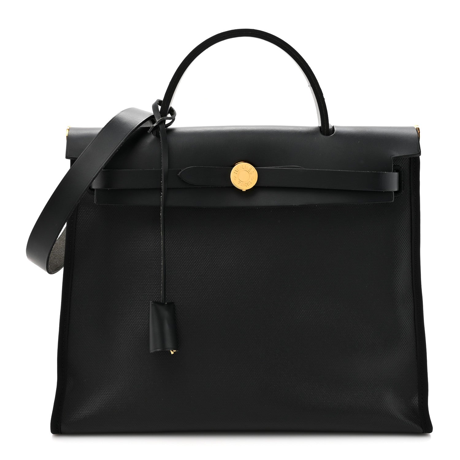 Hermes Toile H Berline Vache Hunter Herbag Zip PM 31 Black Ecru 1 of 13