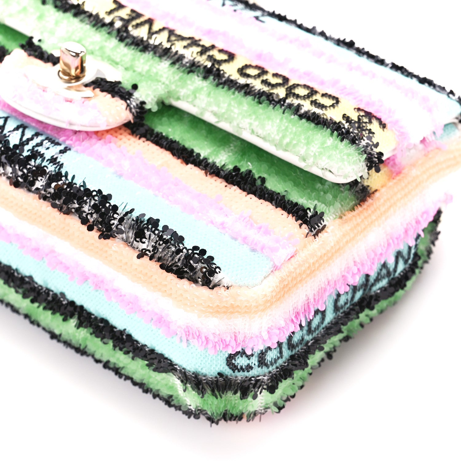Chanel Sequin Logo Single Flap White Multicolor 11 of 12