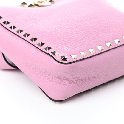 Valentino Garavani Pebbled Calfskin Mini Rockstud Flip-Lock Messenger Bag Pink 8 of 9