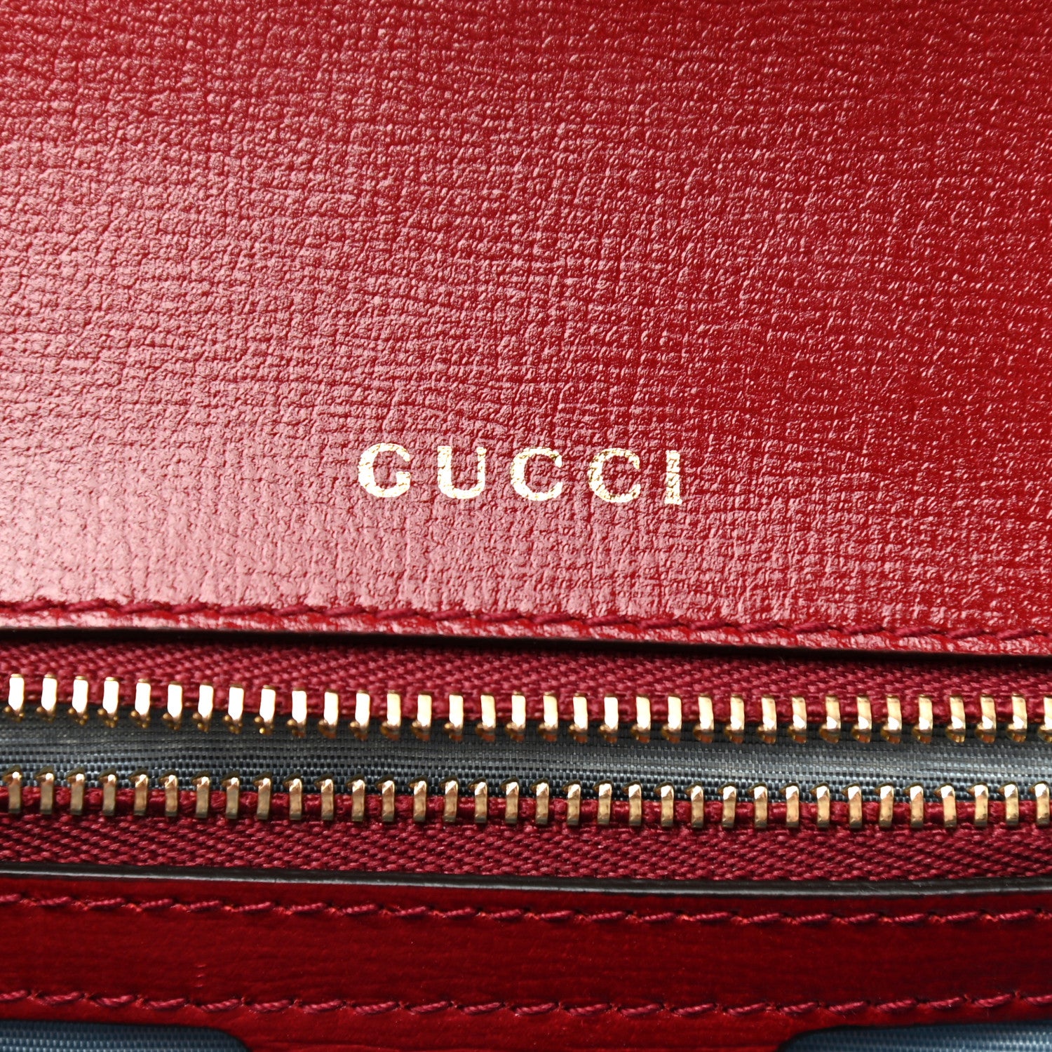 Gucci Textured Calfskin Small Torchon GG Ring Shoulder Bag New Cherry Red 6 of 11