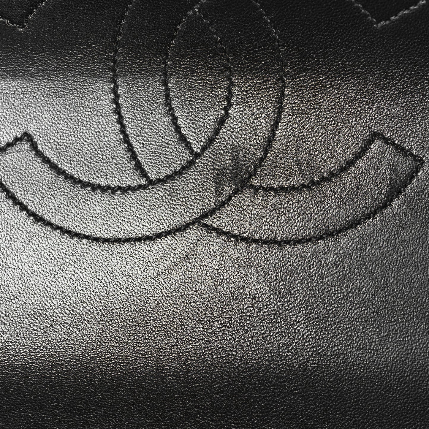 Lambskin Chevron Quilted Medium Trendy CC Dual Handle Flap Bag Black