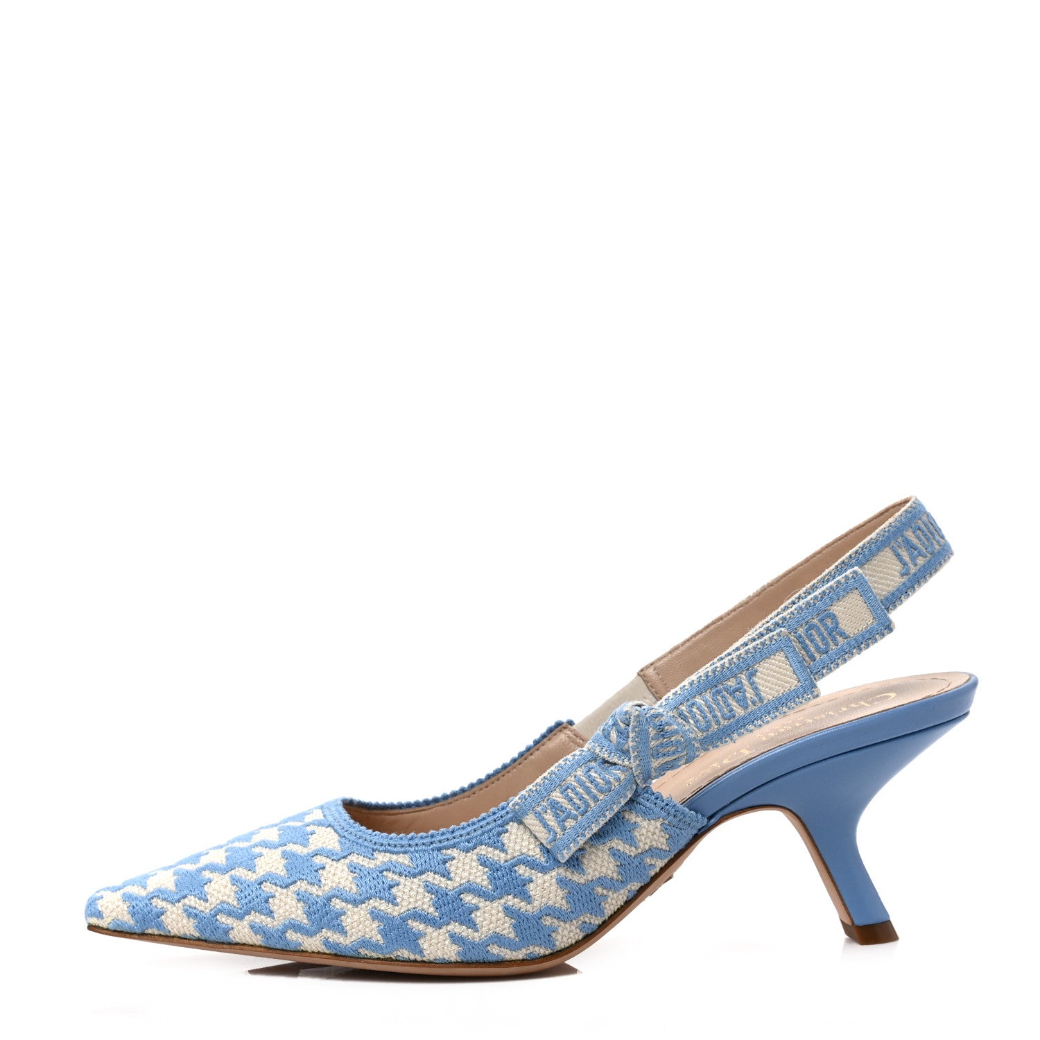 Christian Dior Micro PDP Cotton Houndstooth J'Adior Slingback 65mm Pumps 36.5 Cornflower 1 of 7