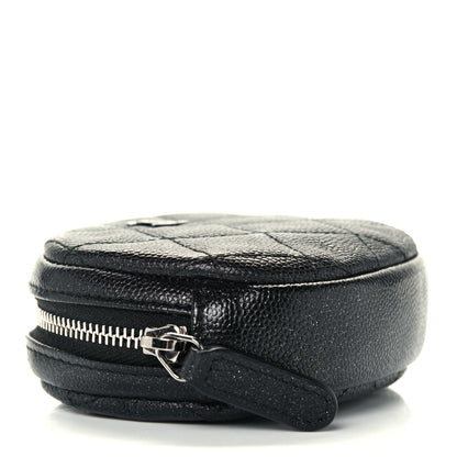 Chanel Iridescent Caviar Quilted Zip Around Classic Coin Purse Black 8 of 9