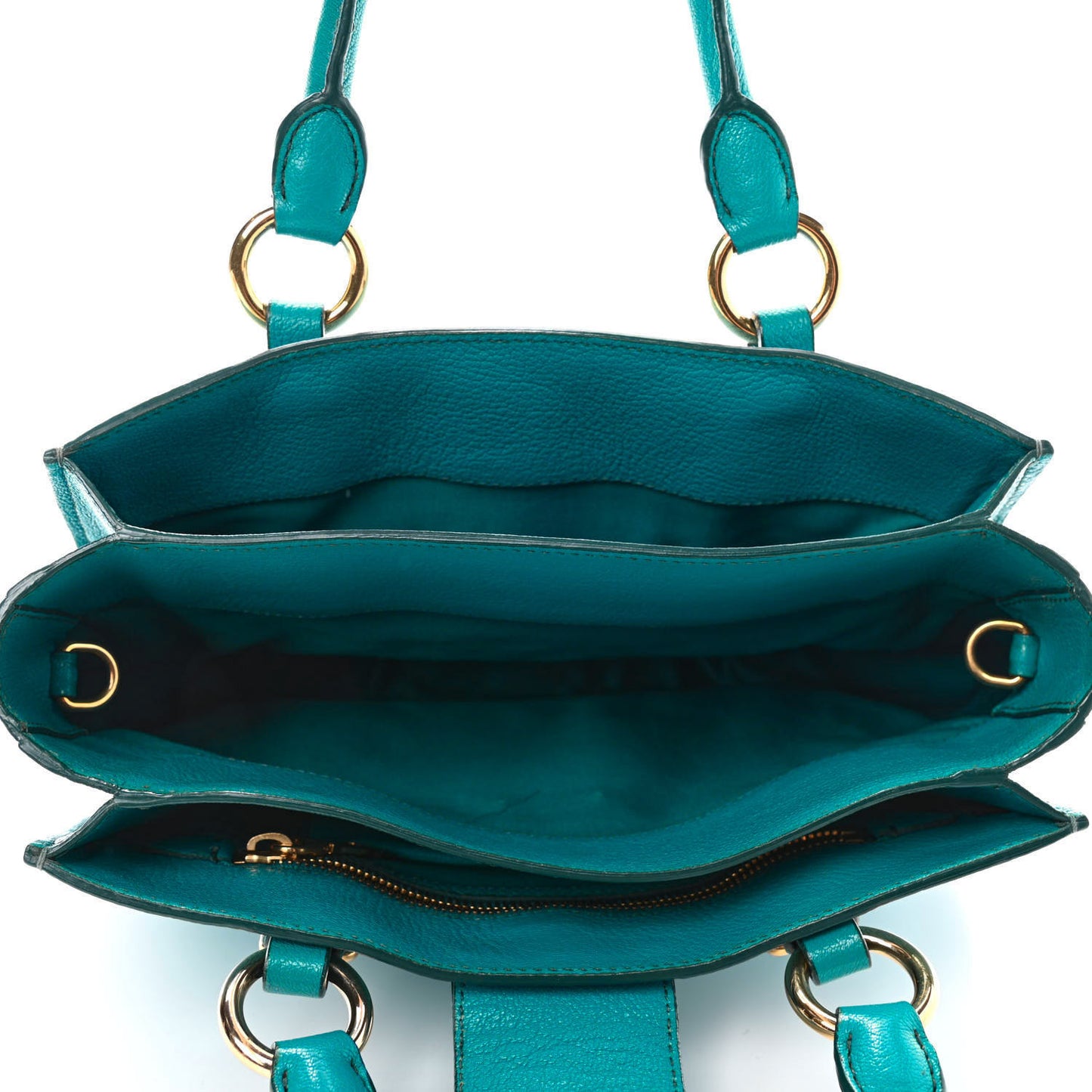 Goatskin Madras Shopping Tote Azzurro