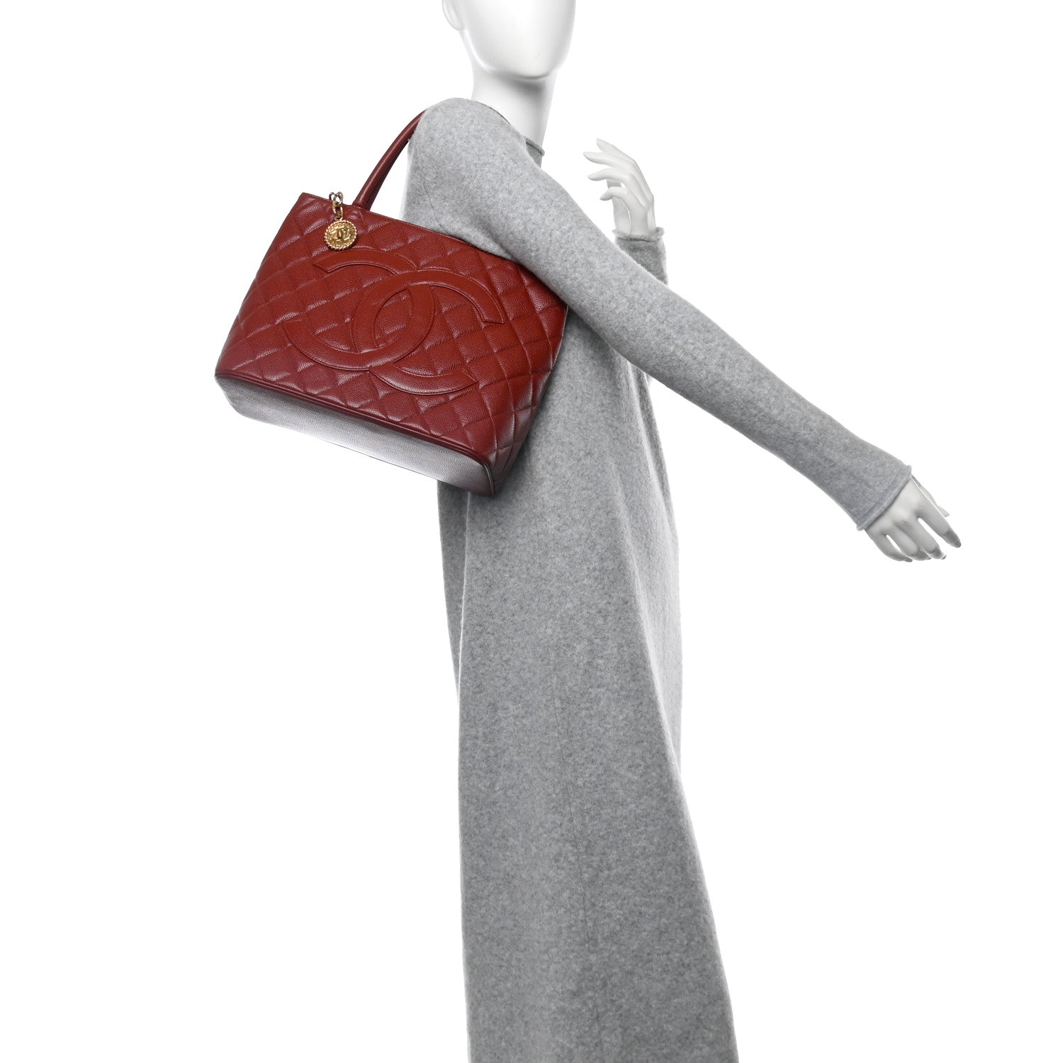 Chanel Caviar Quilted Medallion Tote Bordeaux 2 of 11