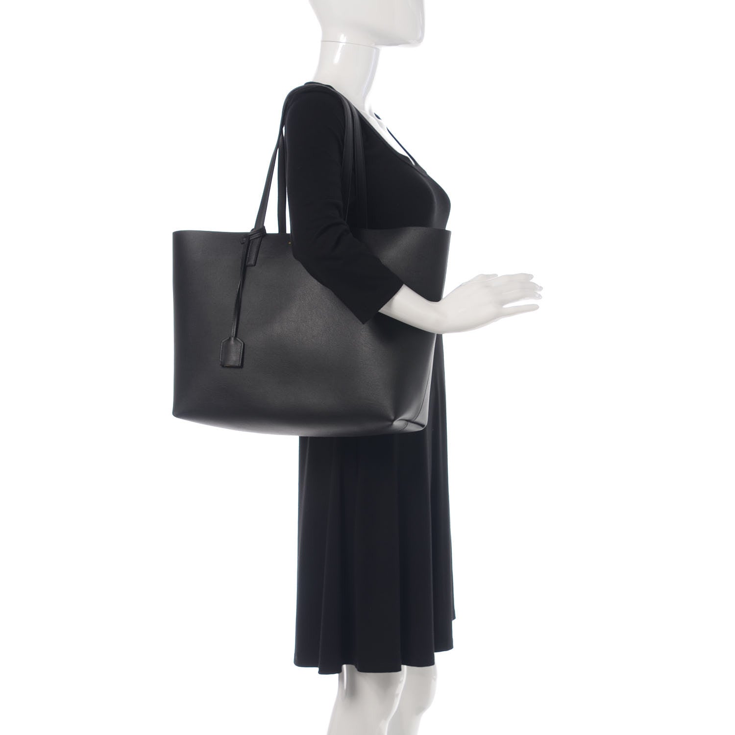 Saint Laurent Calfskin Large Shopping Tote Black 2 of 11