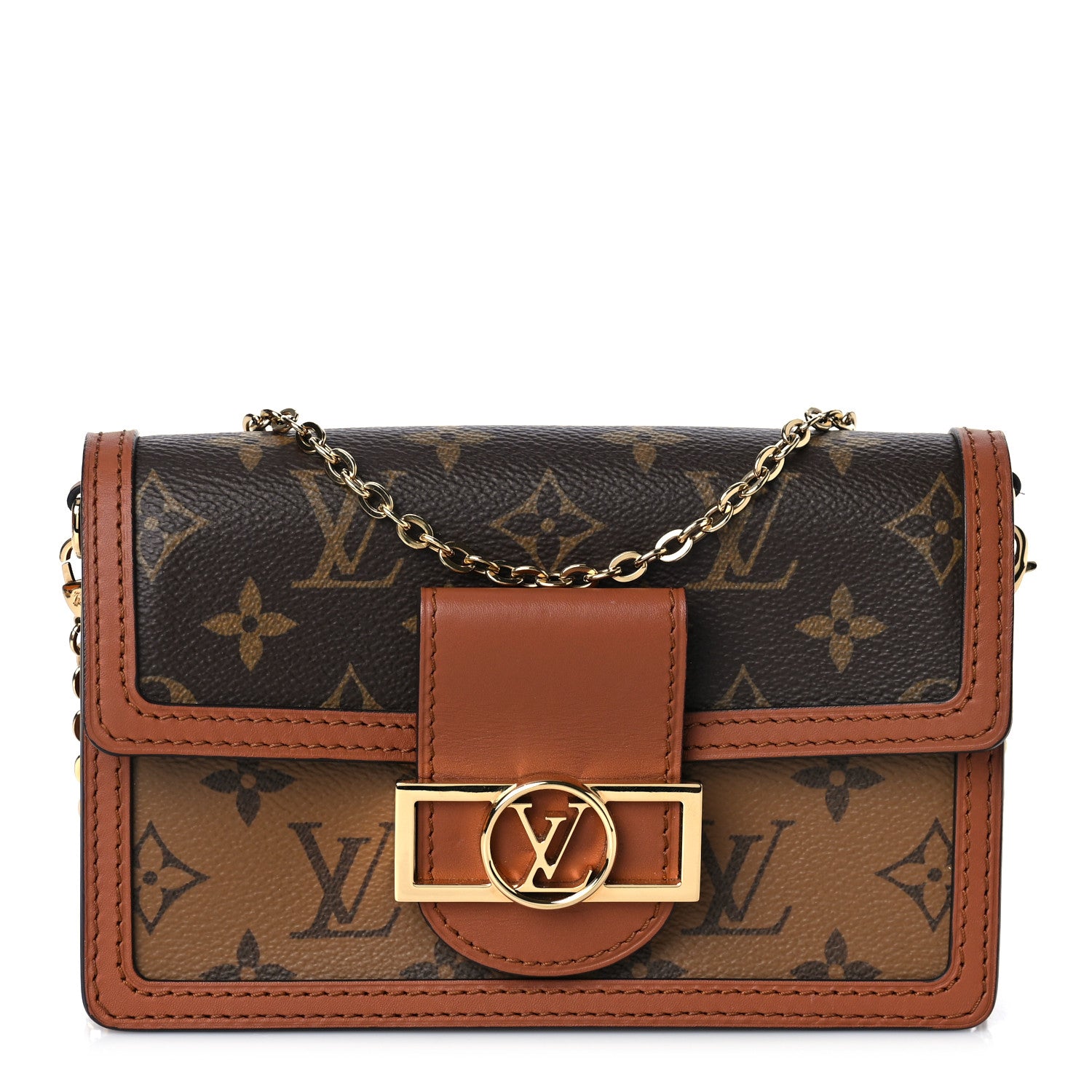 Louis Vuitton Reverse Monogram Dauphine Chain Wallet 1 of 11