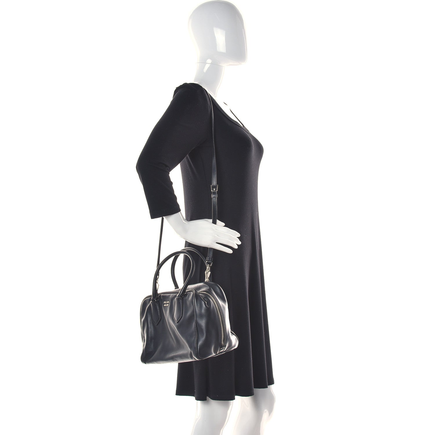 Prada Soft Calf Large Inside Tote Nero Turches 2 of 10